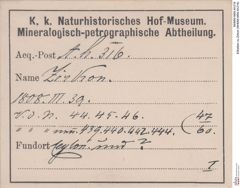 Etiketten zu Zirkon (NHMW-MIN-Ah316)